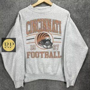 Retro Cincinnati Bengals Football Vintage NFL Sweatshirt Men Women 1967 grey